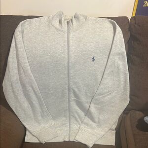 Polo by Ralph Lauren Men's Gray Full-Zip Double Knit Jacket